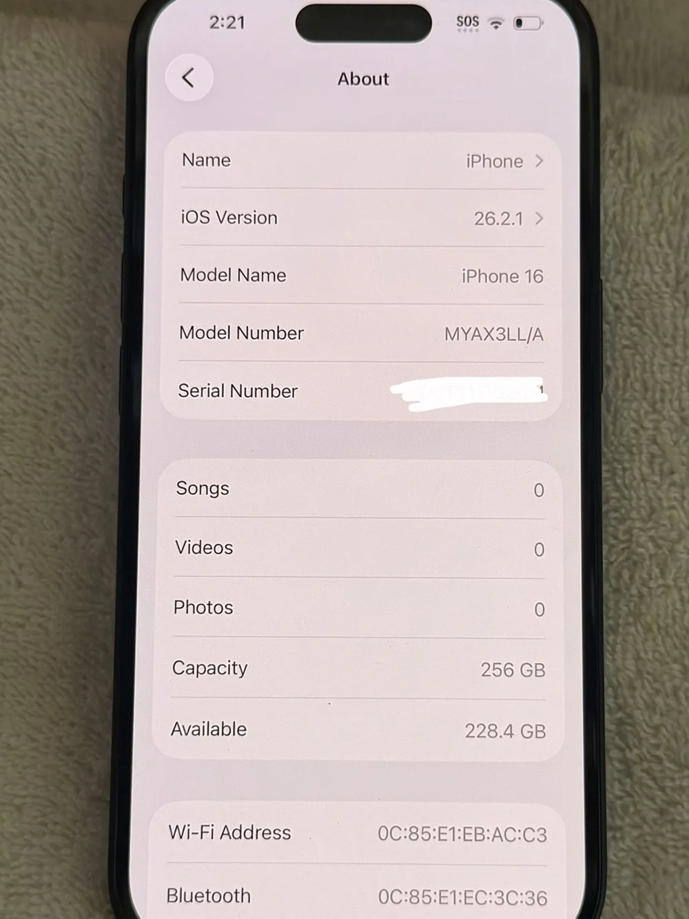 Apple iPhone 16 256G!- Black Front Display Smartphone -Unlocked